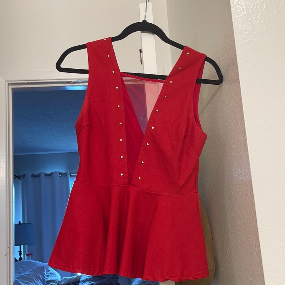 Poetry Red Peplum Top